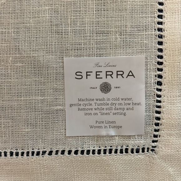 SFERRA Fine Linen Cocktail Napkins Set of 4 902…Festival in Eggshell - Picture 8 of 11